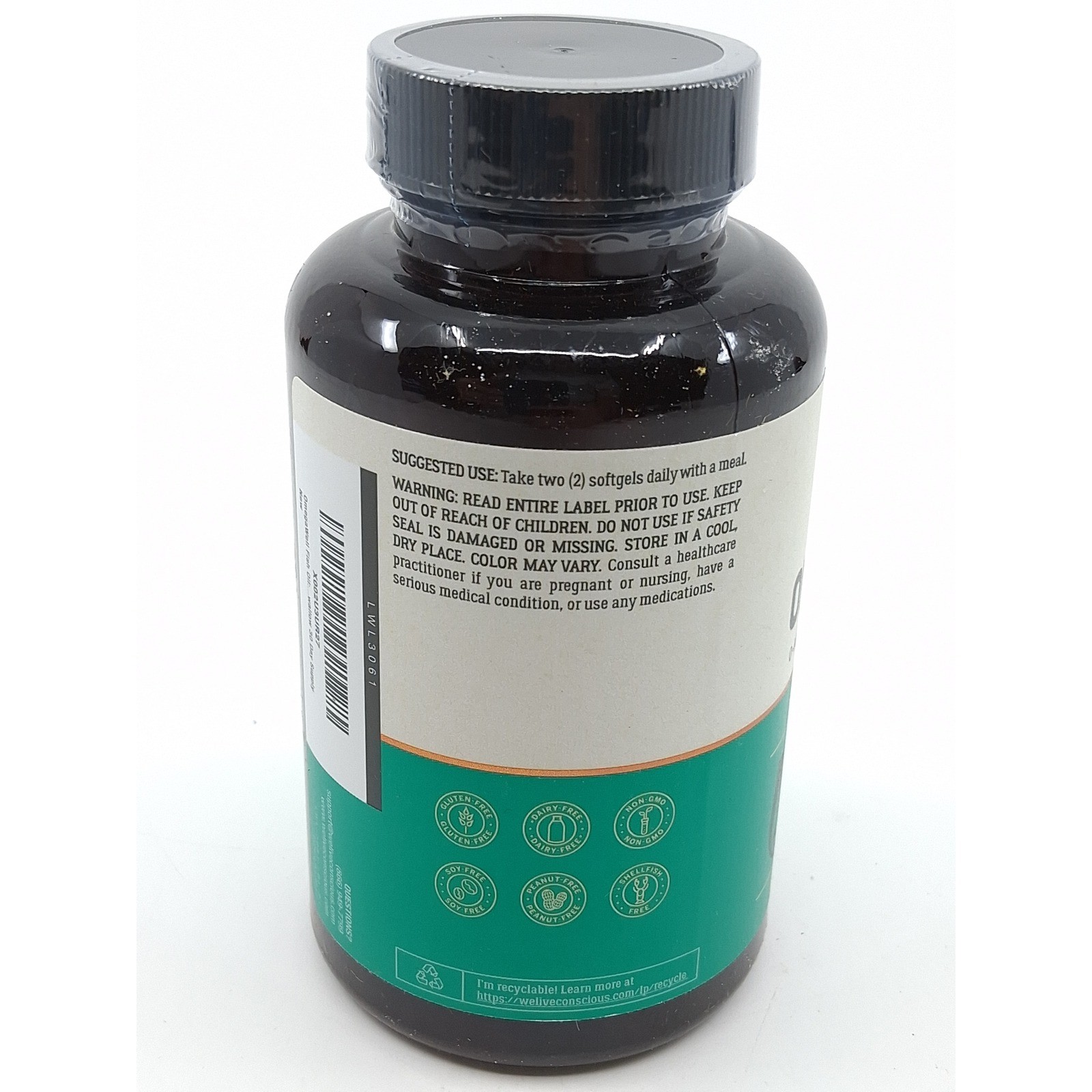 Live Conscious OmegaWell Fish Oil Vitamin Supports Heart Function EXP 5/2027
