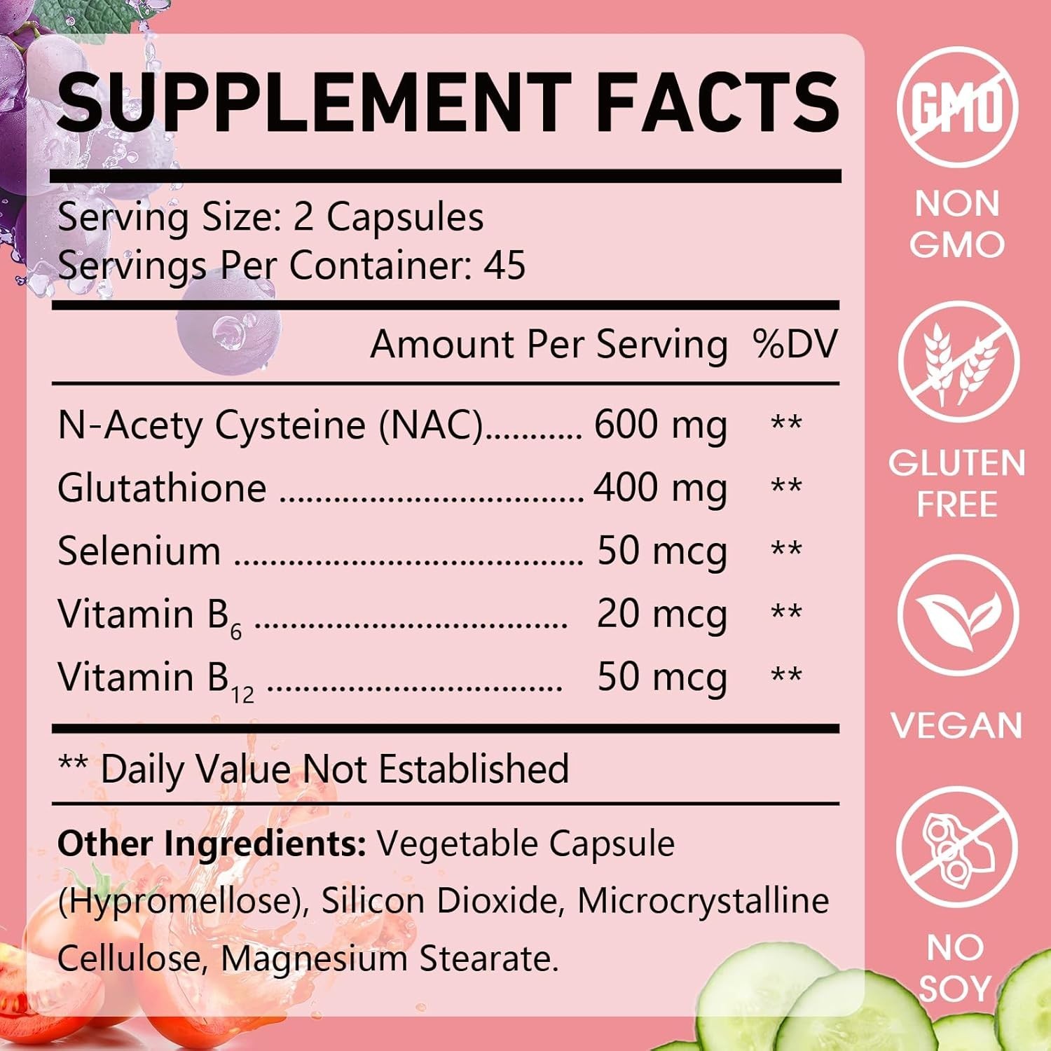 OMOGS Glutathione & NAC Supplement, with vtamin B & Selenium, Supports Liver…