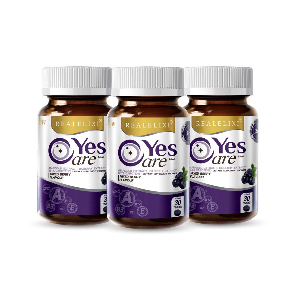 3x Real Elixir Yes Care Eye Care Nourish Dietary Supplement Mariglod Lutein 30’s
