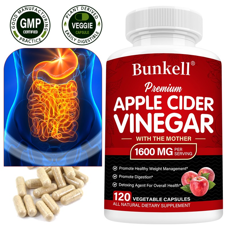 Vegan Apple Cider Vinegar with the mother 1600mg – GMO Free ACV Supplement