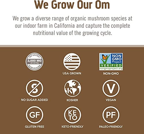Om Mushroom Superfood Turkey Tail Mushroom Capsules, Immune Support