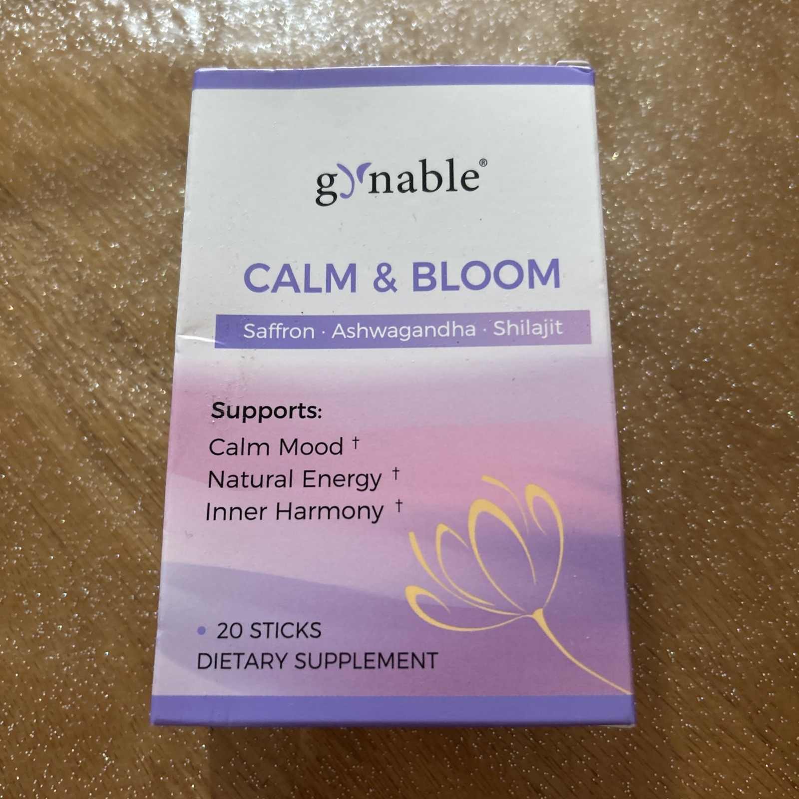 Gynable Calm & Bloom Saffron Ashwagandha Vegan Sugar-Free Lime 20 Sticks