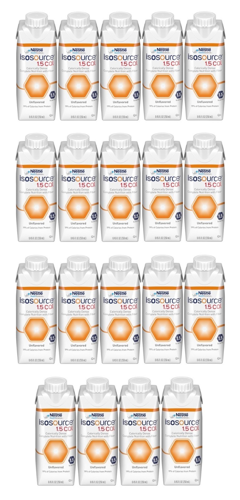 19 Nestle Isosource 1.5 Cal Tube Feeding Formula Unflavor 8.45oz Exp. 4/28/2026