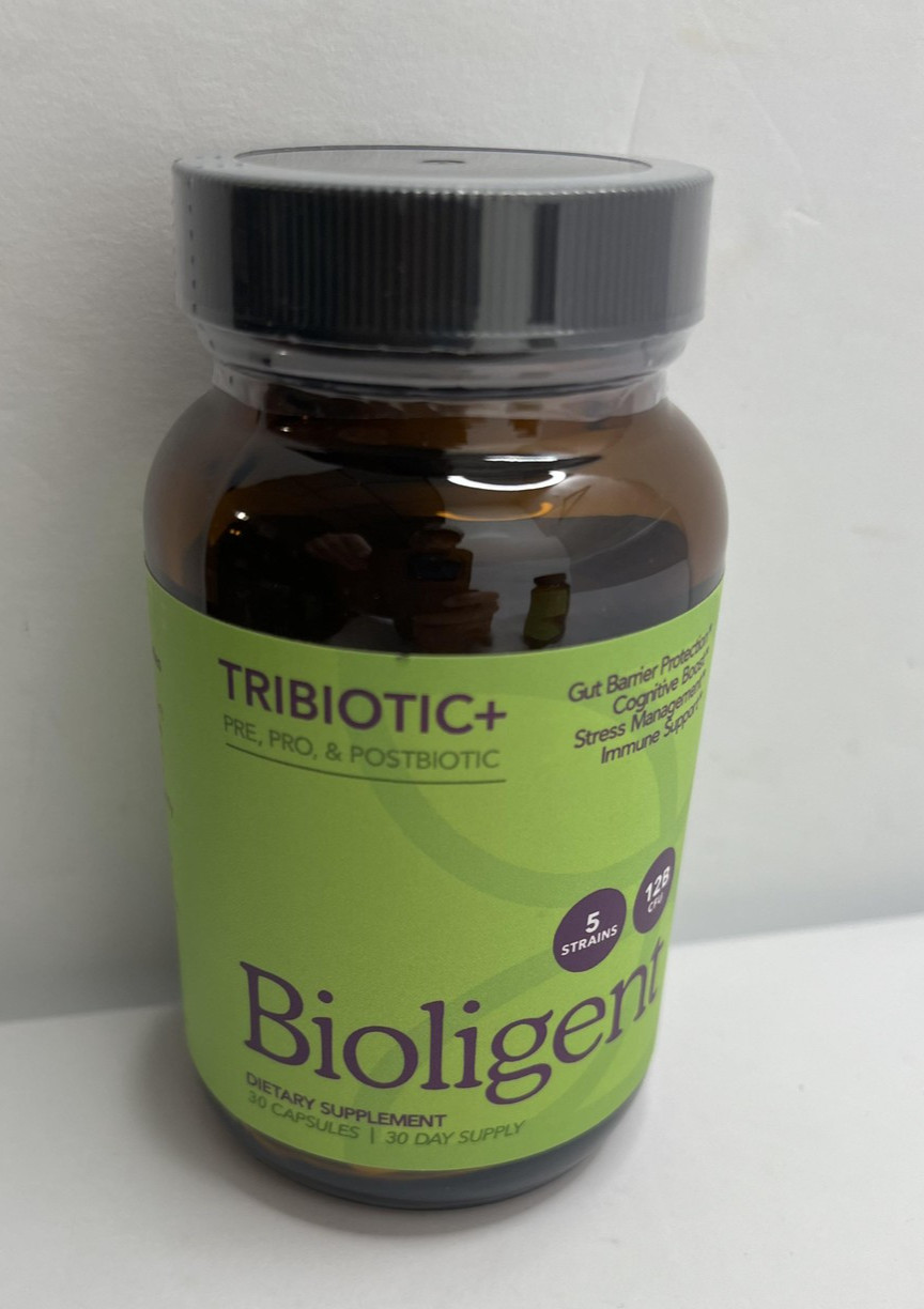 Bioligent TRIBIOTIC+ 30 Caps Pre Pro Postbiotic Gut Brain Immune Exp 05/27