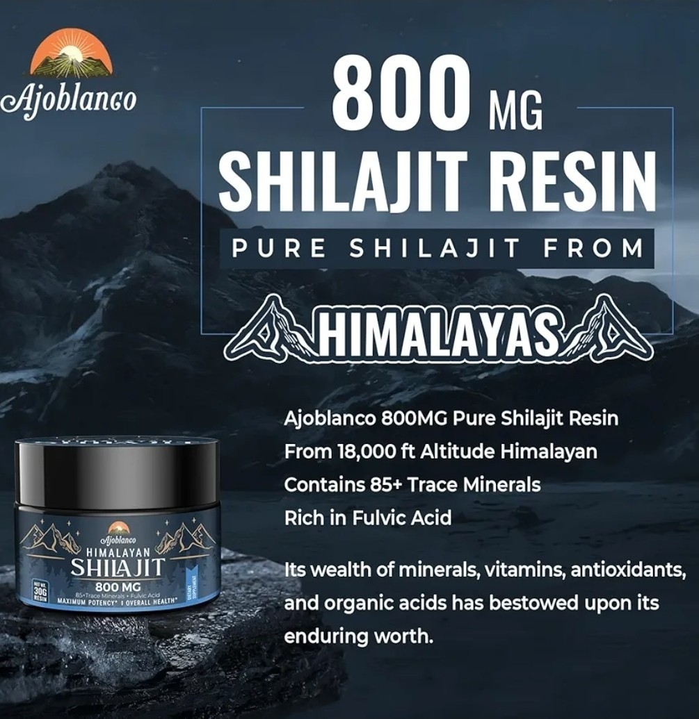 Ajoblanco 800 Mg Himalayan Shilajit Resin, Shilajit Pure Himalayan Organic, Shil