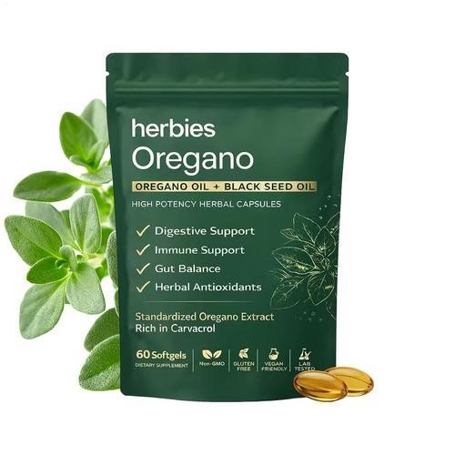 Organics Oregano and Black Seed Oil Capsules, 6000mg Oregano Extract, 300 Softge