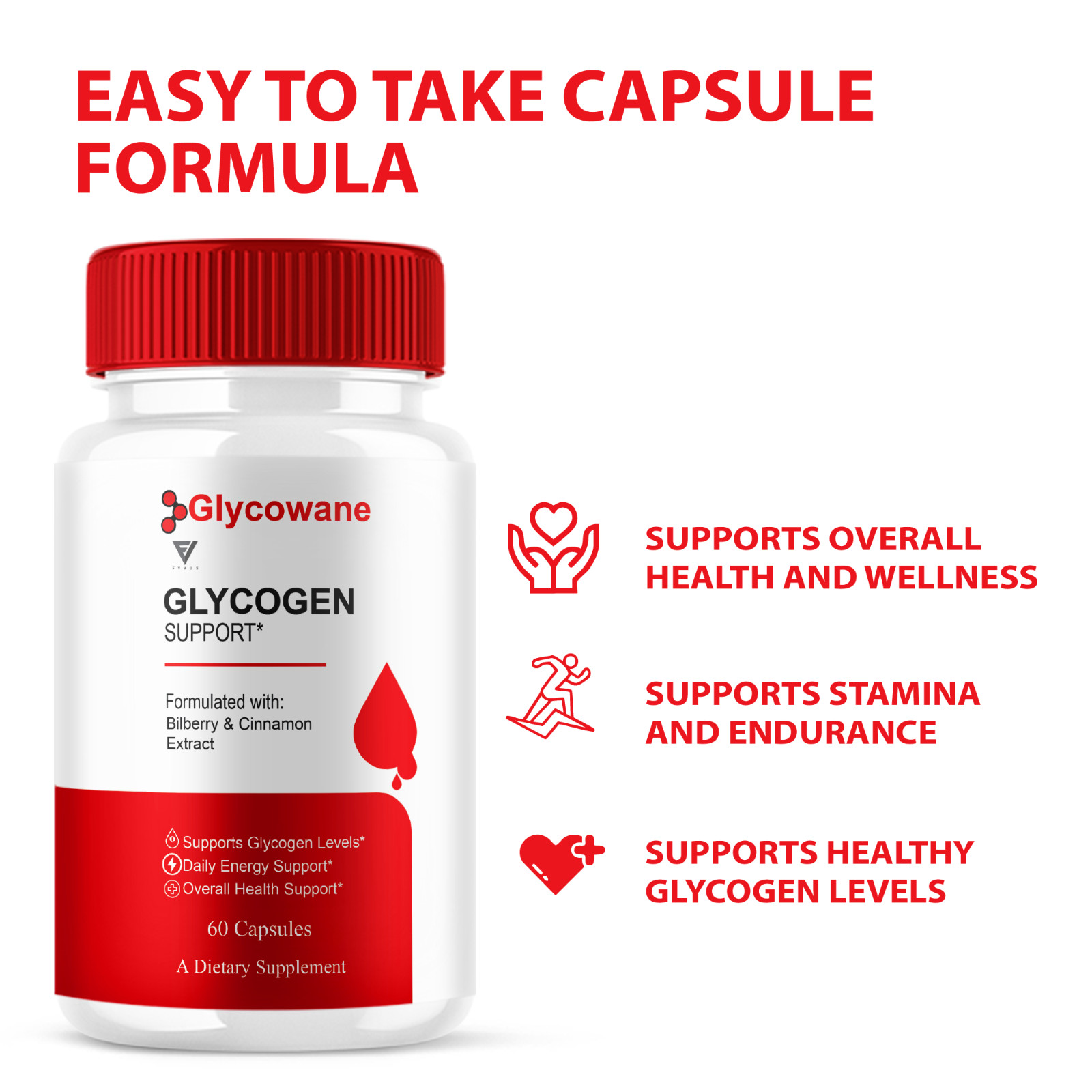 (5 Pack) Glycowane Glycogen Support, Glycowane Health Support (300 Capsules)