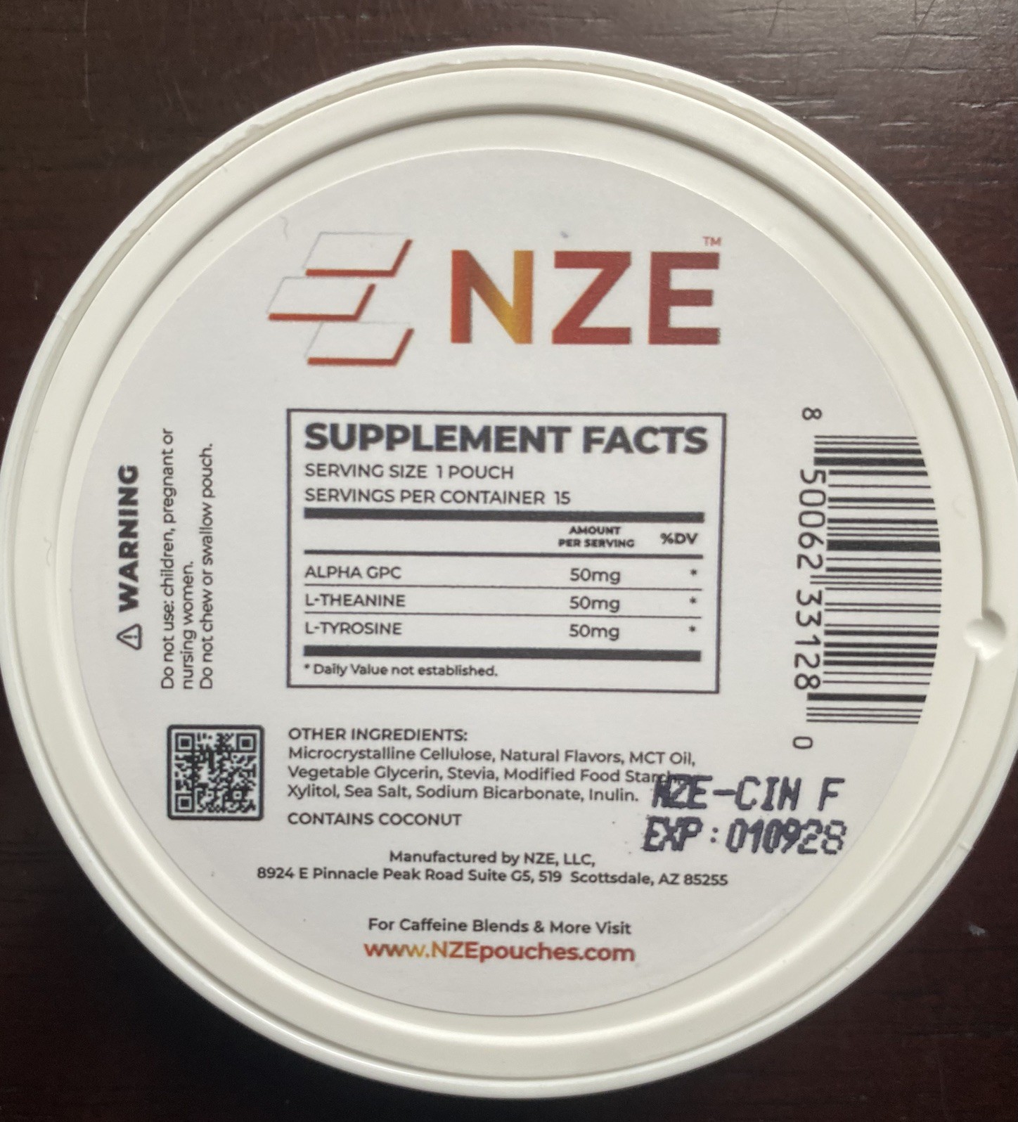 NEW & SEALED (6 pack) NZE Nootropic Pouches Alpha GPC Caffeine-Free – FOCUS