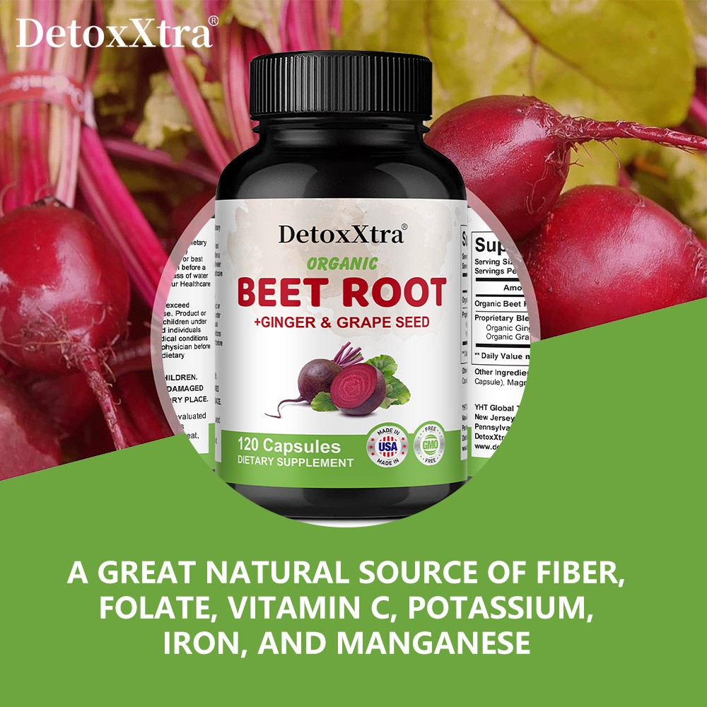 Organic Beet Root Capsules-Supports Circulation, Heart Health&Energy 30~120 Caps