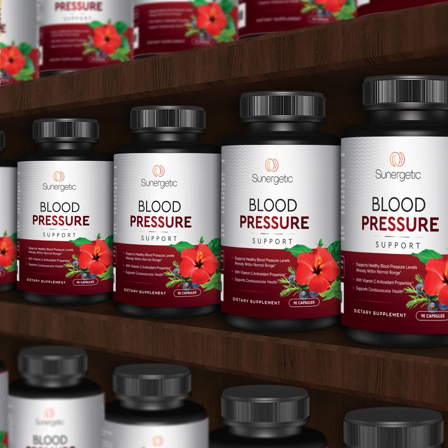 Sunergetic Premium Blood Pressure Support Supplement for 90 Count (Pack of 1)