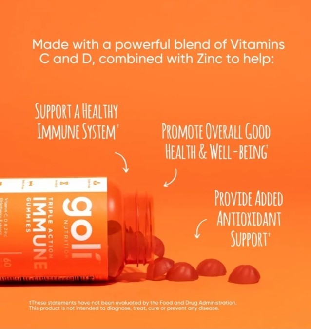Goli Gomitas de vitaminas inmunológicas, 120 unidades, saúco, vitamina C, D y zi