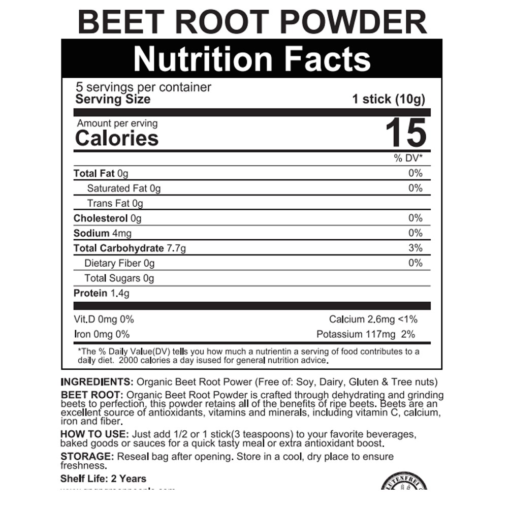 1~6 Packs Organic Beet Root Powder Non GMO Beta Vulgaris Nitric Oxide Boost
