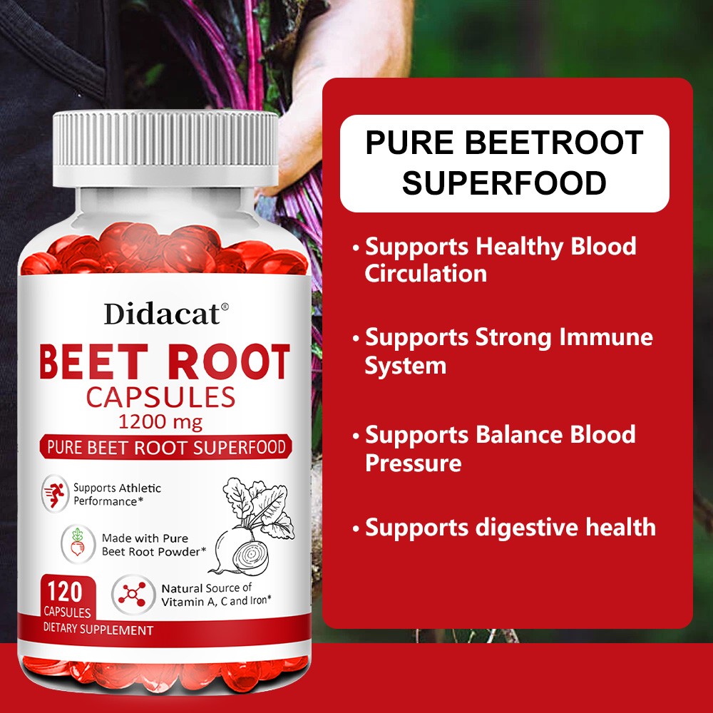 Beet Root 120 Caps,Boost Stamina,Healthy Blood Flow,Digestion & Immune Wellness