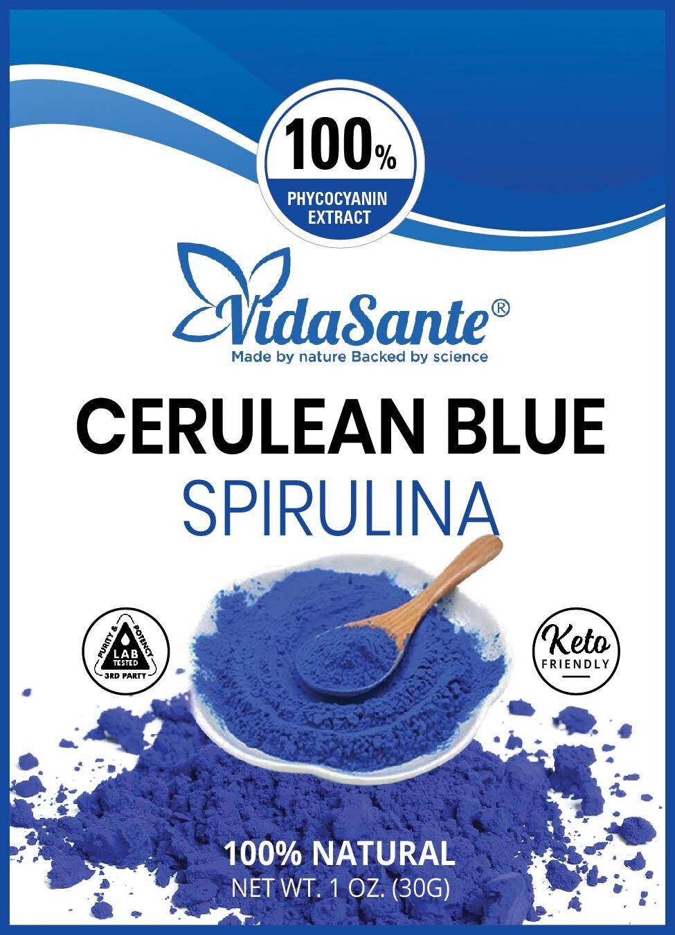 Blue Spirulina Organic Powder – Non GMO Boost Immune System Odorless