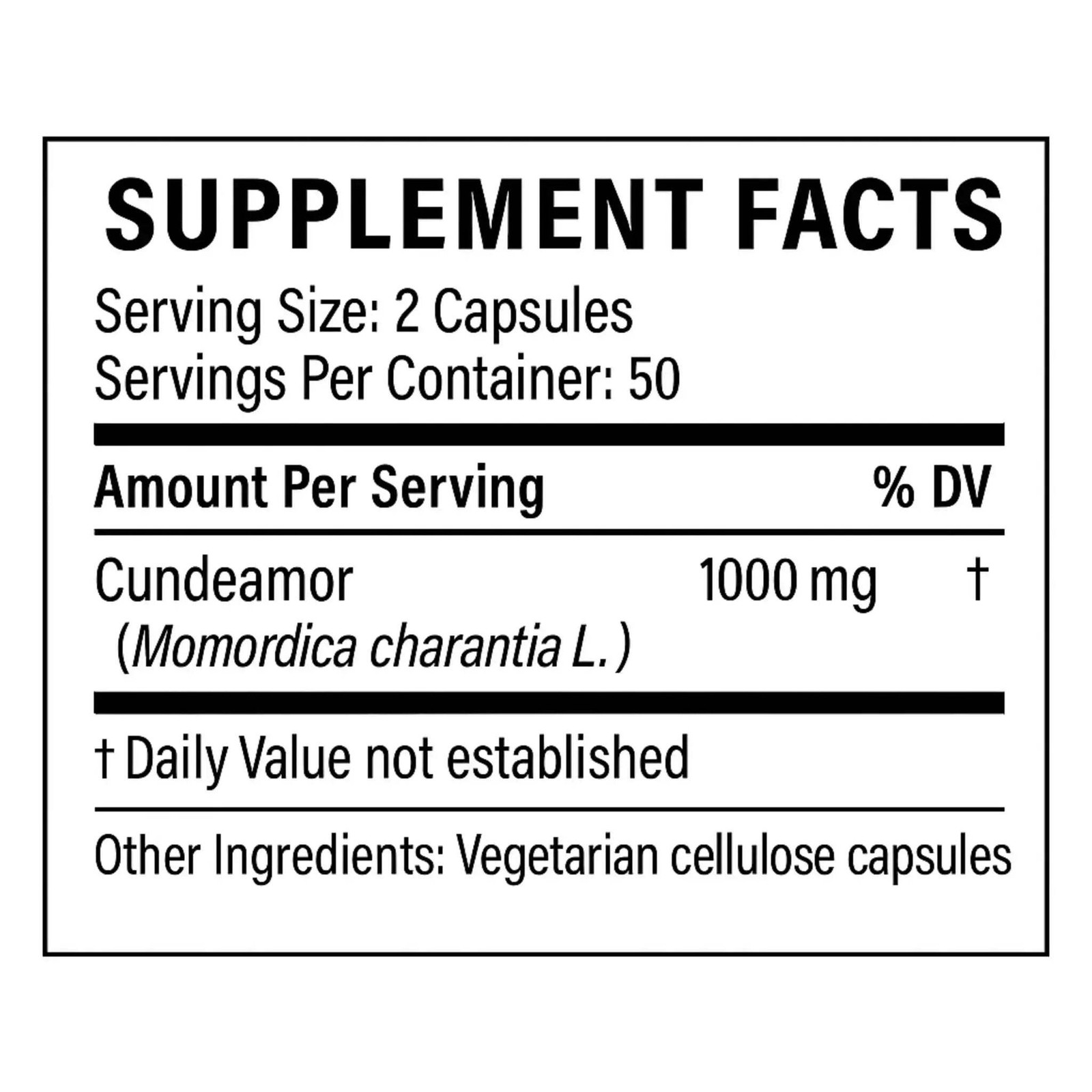 New Life Cundeamor 100mg, Glucose Management, 100 Capsules