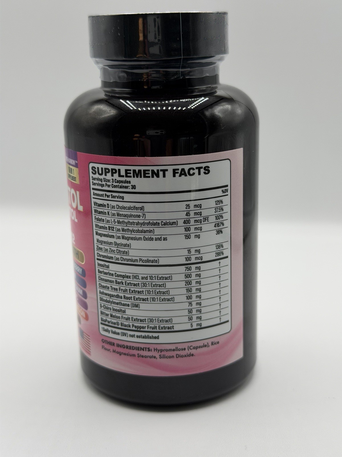 Zoyava Myo-Inositol D-Chiro Inositol Berberine D3+K2 90 Caps Exp 03/2027