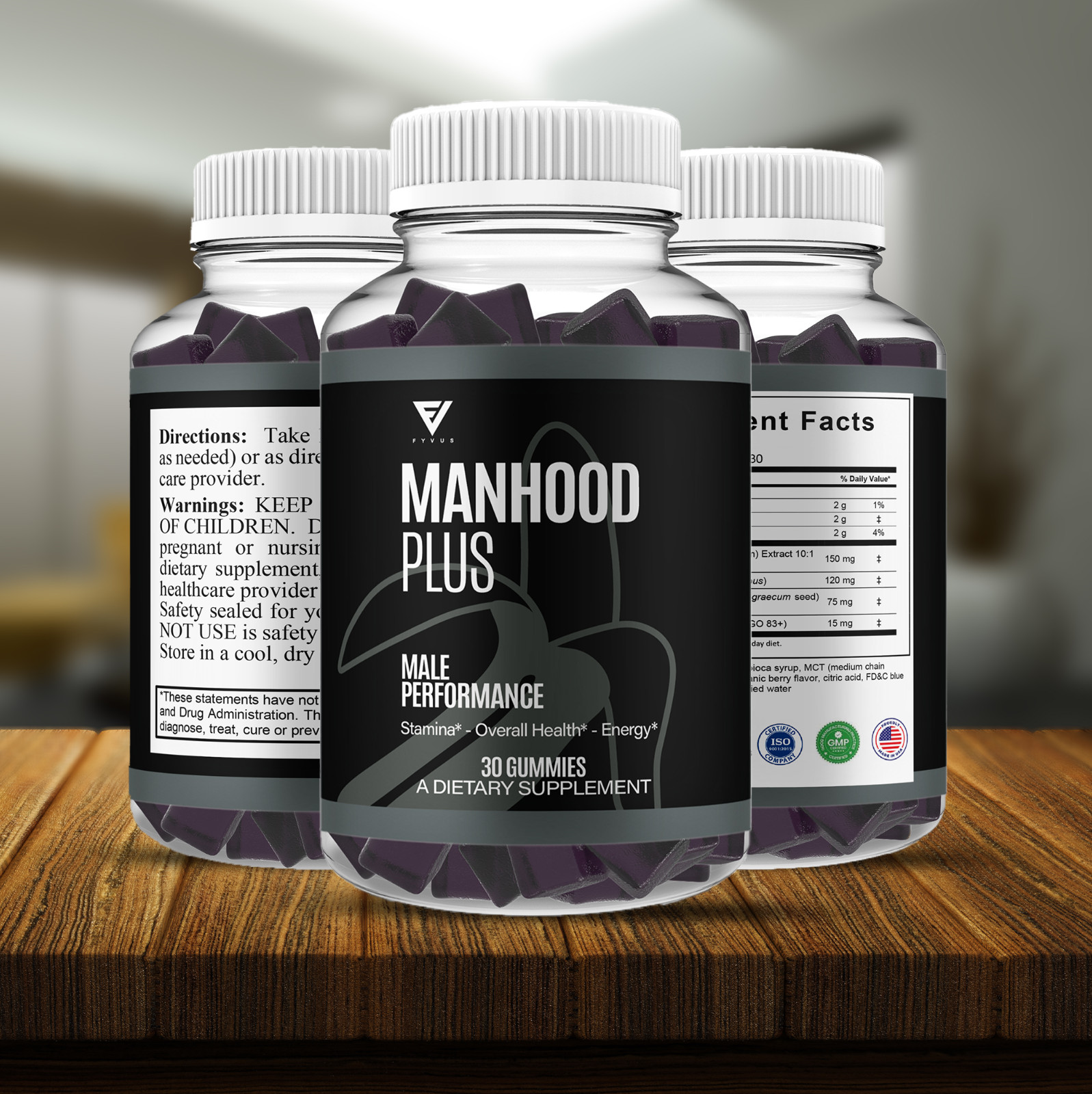 Manhood Plus Gummies for Men ManhoodPlus Supplement (1 Month Supply)