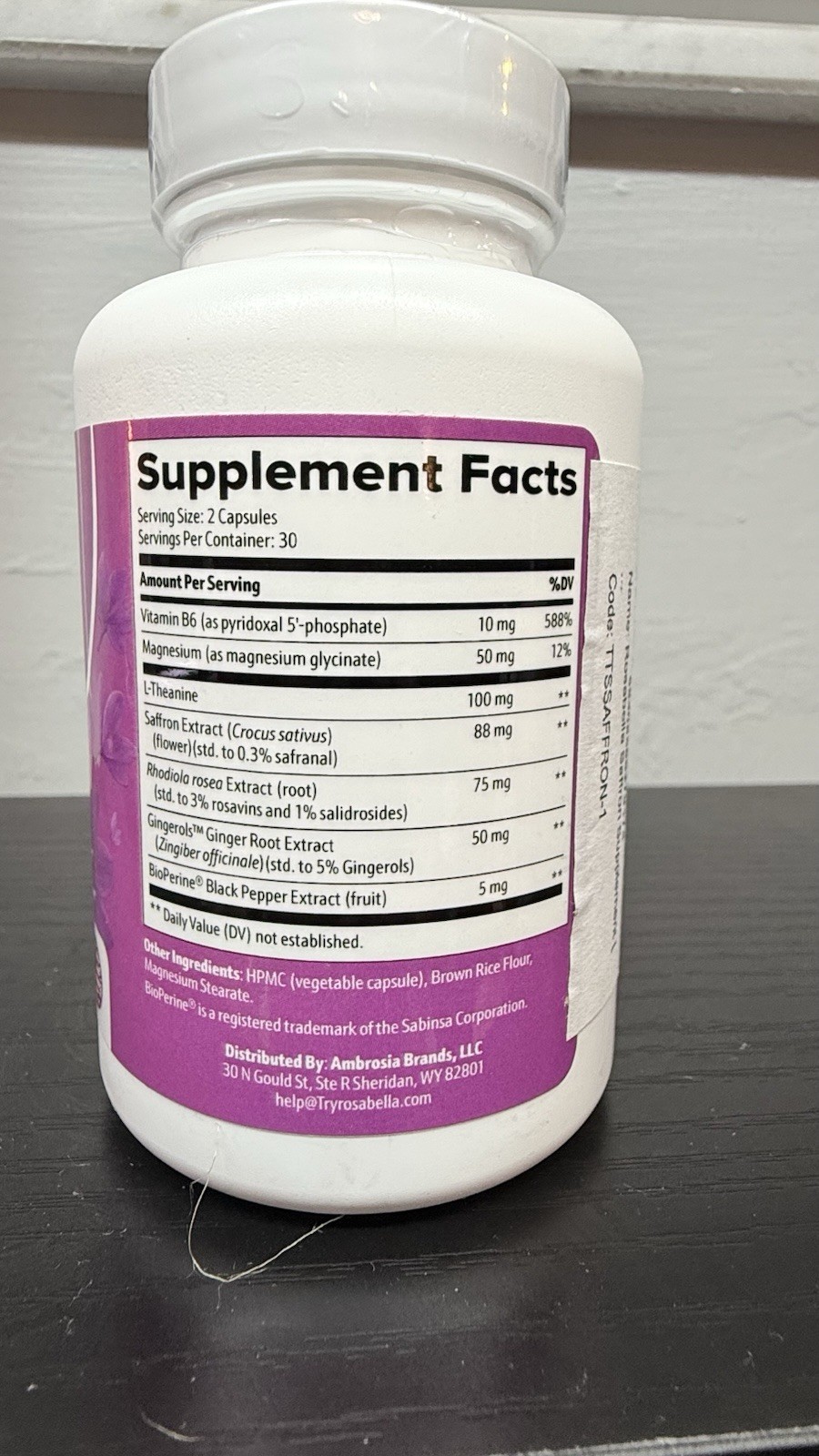Rosabella Saffron Blend Dietary Supplement 60 Capsules