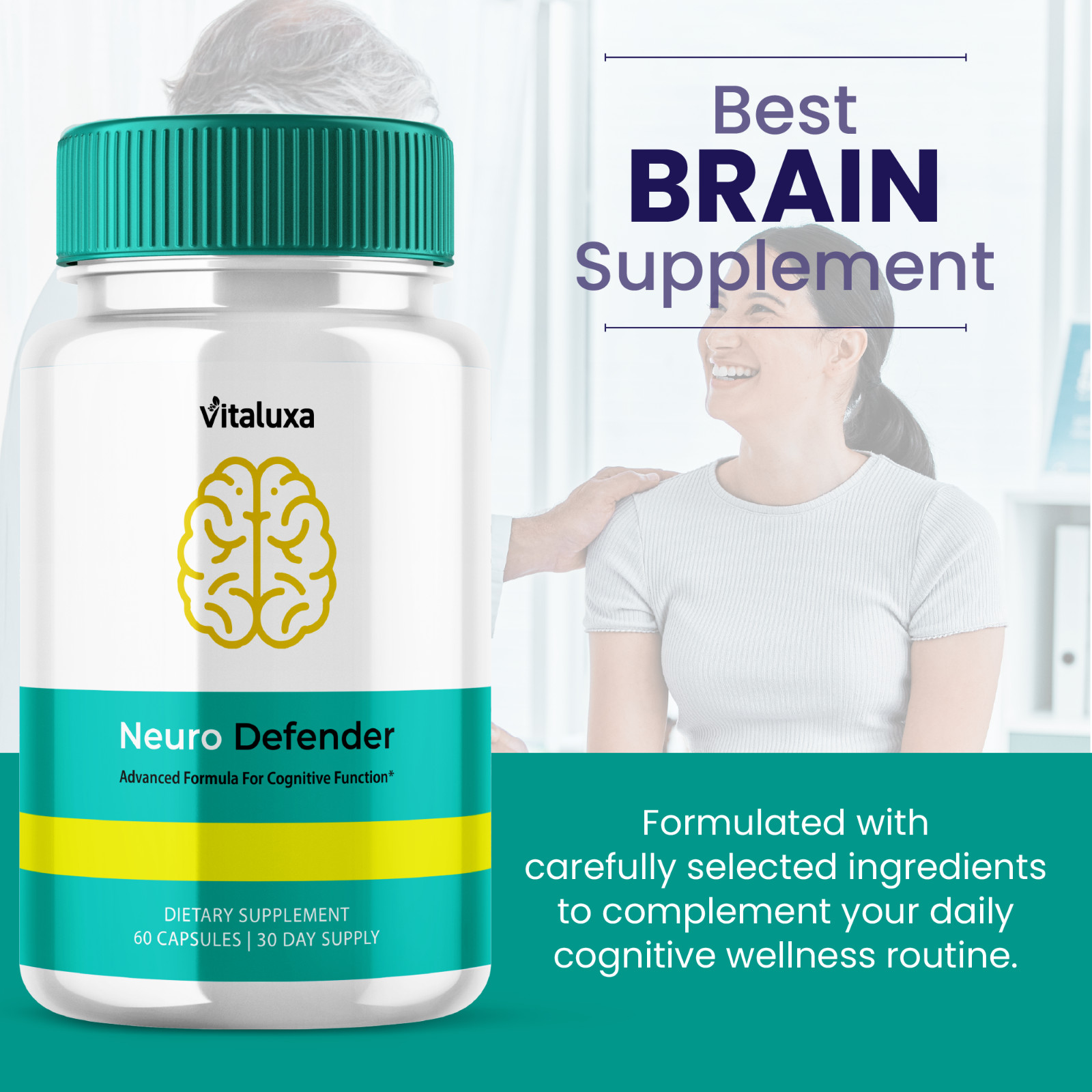 Neuro Defender Cognitive Pills for Enhanced Memory & Brain Support (60 Capsules)