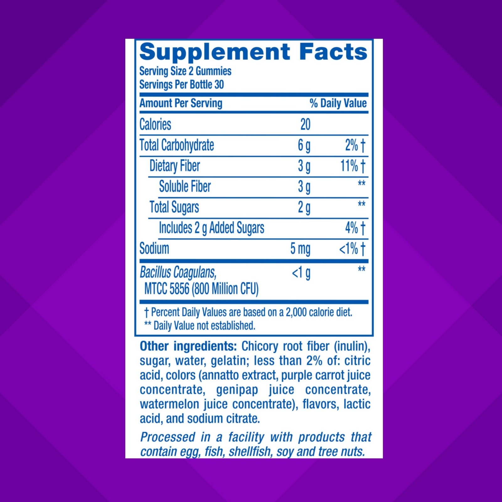 Vitafusion Fiber Well Probiotics Gummies For Adults 3G Fiber Per Serving For