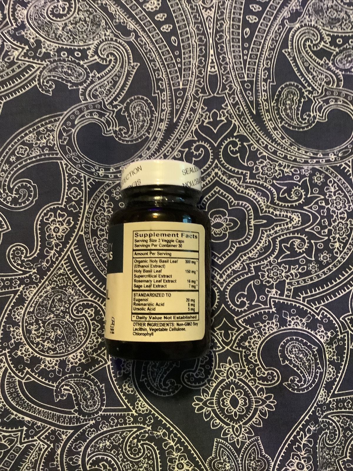 Vitality Works Holy Basil 60 Vegetarian Capsules Veggie Caps Exp 01/27