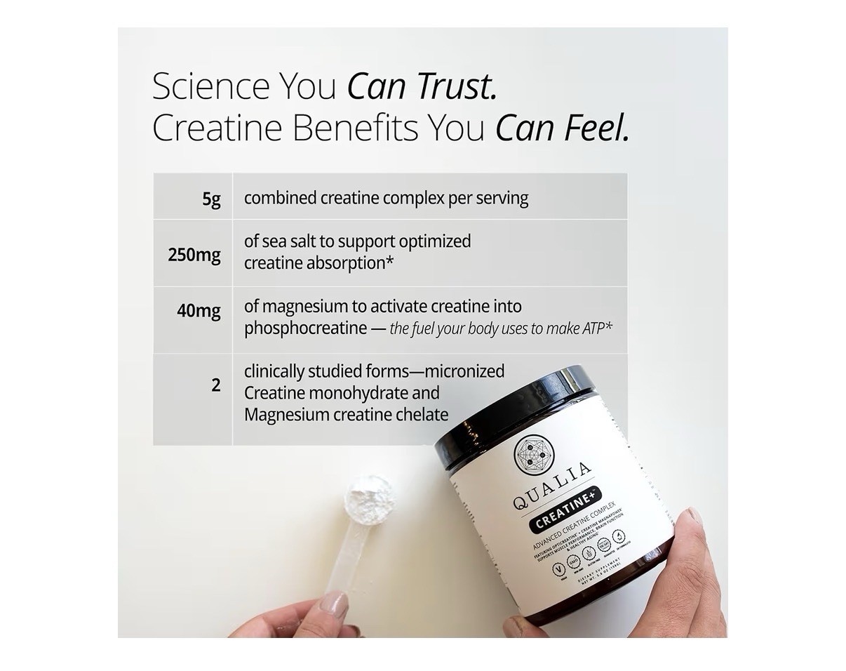 Qualia Creatine+ Advanced Creatine Complex Muscle Performance Health Aging 4.6oz