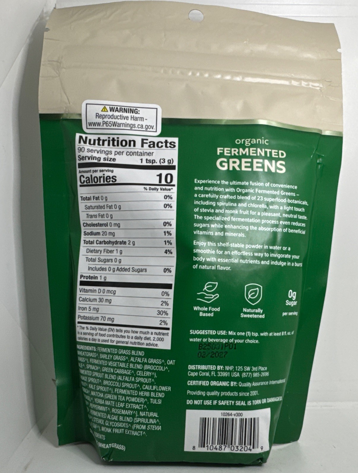 2X Dr. Mercola Organic Fermented Greens Powder 270g Exp 02/2027-New-US Seller