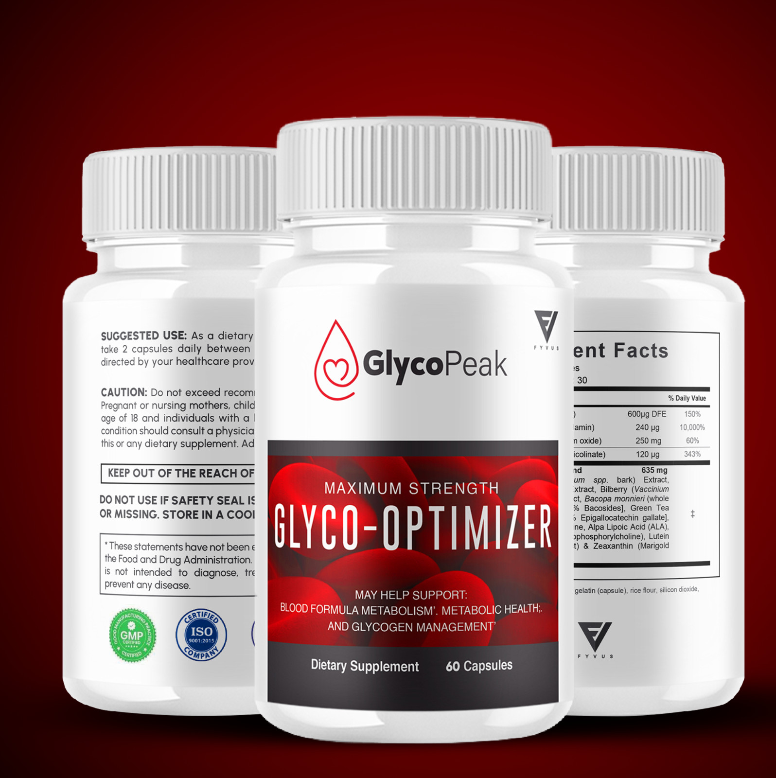(5 Pack) GlycoPeak Glyco Optimizer Pills Glyco Peak Capsules (300 Capsules)