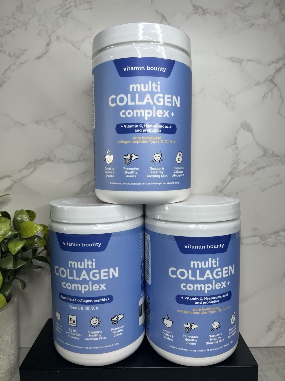 vitamin bounty Multi Collagen Complex+ Powder 3 Pack, Unflavored Exp 10/28