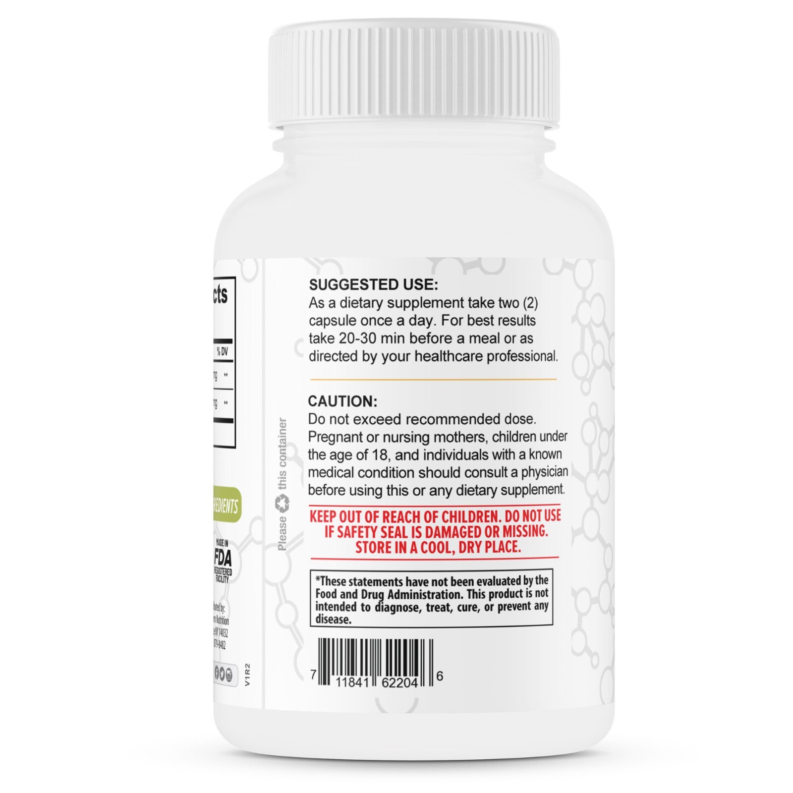 Pure Ashwagandha Root & Blk Pepper – Stress & Anxiety Support – 1300mg/30 Serv.