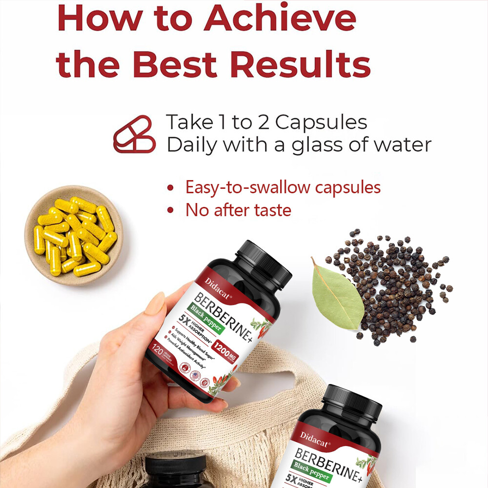 Berberine 1200mg – 5X Higher Absorption – Heart Health, Immune Support – Non GMO