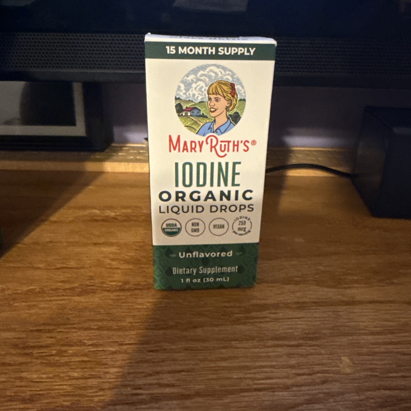 Organic Iodine Liquid Drops, Unflavored, 250 mcg, 1 fl oz (30 ml) 3 Bottles