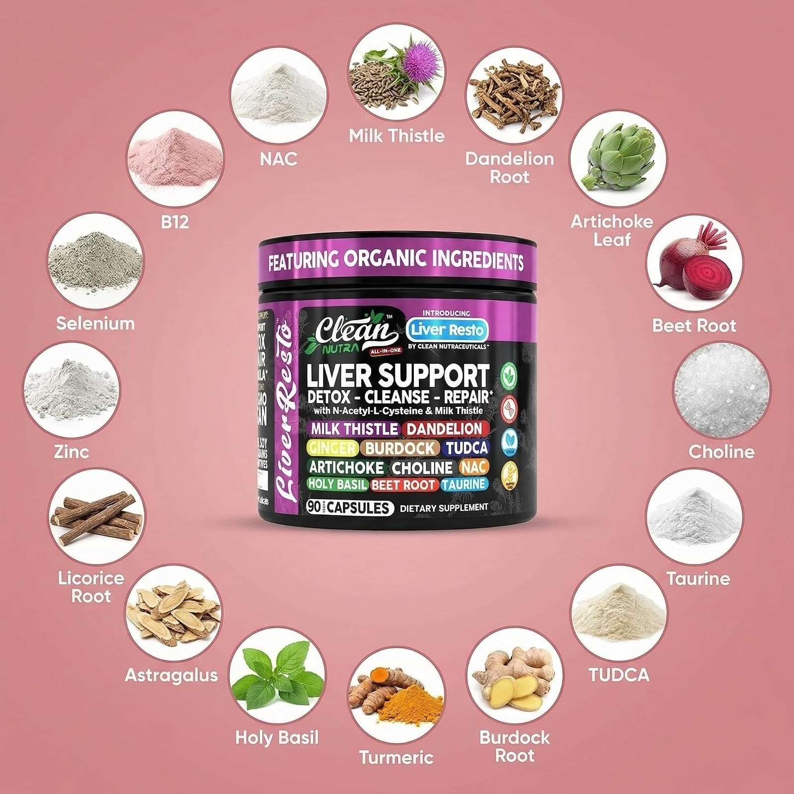 Clean Nutraceuticals Liver Cleanse Detox & Repair 90 Capsules