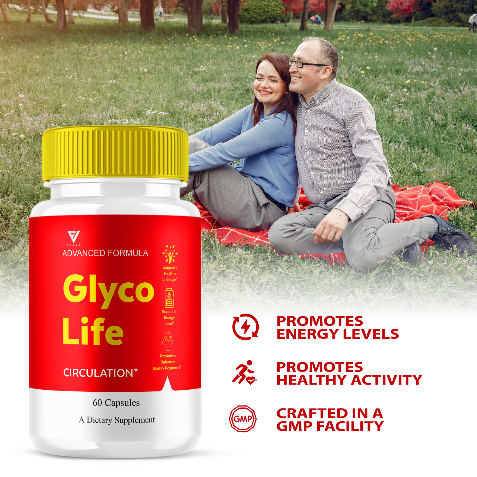 (2 Pack) Glyco Life Blood Support Supplement, GlycoLife Advanced (120 Capsules)