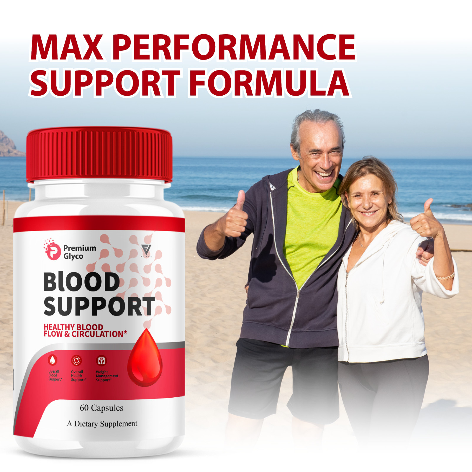 (2 Pack) Premium Glyco Blood Support Supplement, PremiumGlyco (120 Capsules)