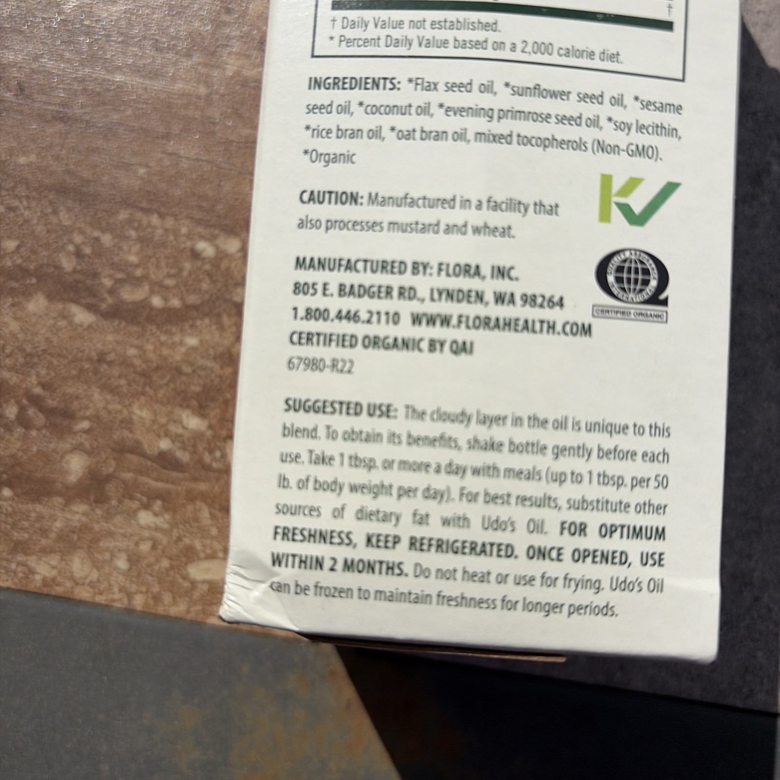 Flora Udo’s Oil 369 Blend 8.5 oz Omega Fatty Acids 16 Servings