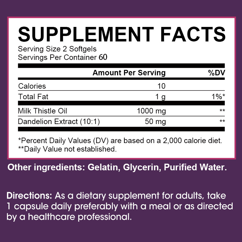Liver Cleanse Detox Milk Thistle Extracts Silymarin Marianum With Dandelion Root
