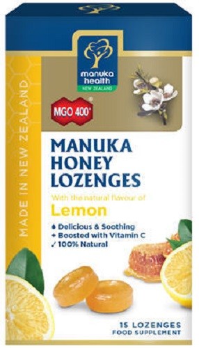 NEW ZEALAND Manuka Health Manuka Honey MGO™ 400+ Lemon 15 Lozenges 100% NATURAL