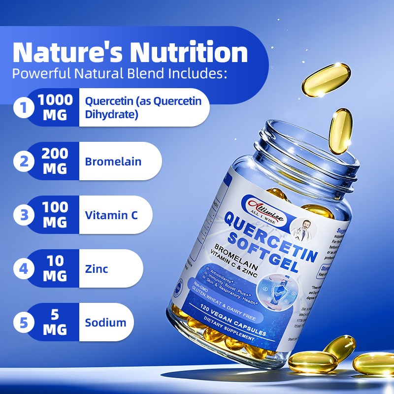 Quercetin 1000MG with Bromelain & Zinc – Natural Immune Support Supplement