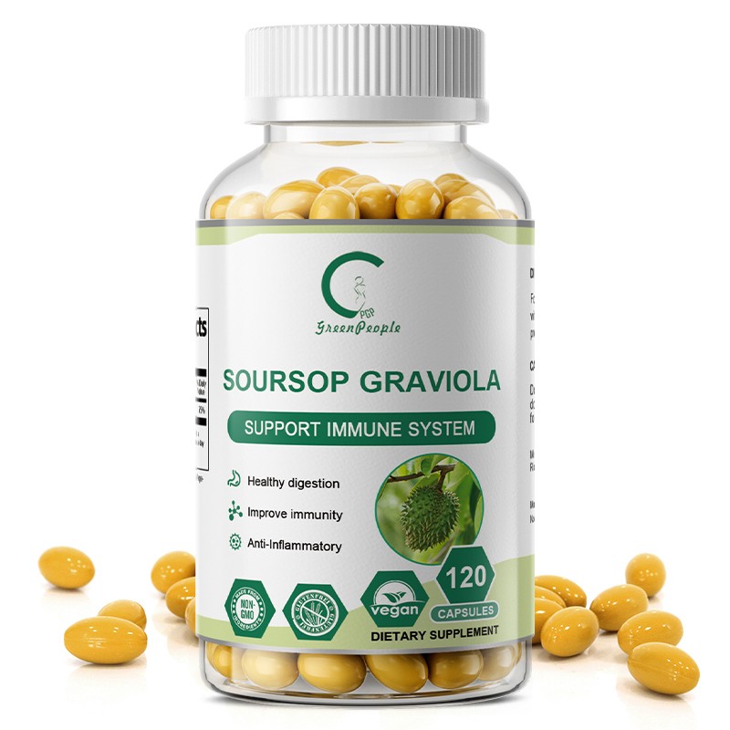 120pcs Soursop Graviola Extract Capsule 1000mg Support Immune Health PureNatural