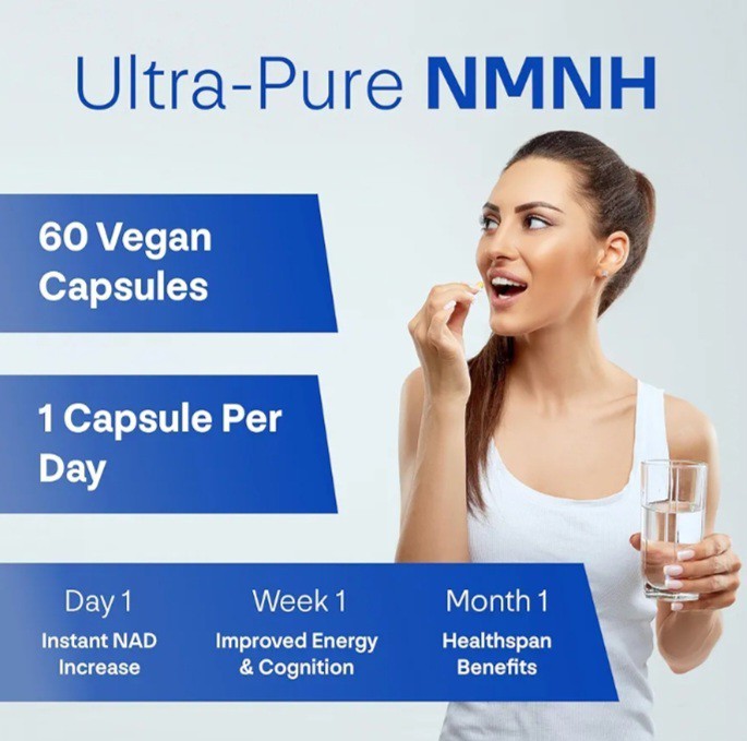 LongevityBox NMNAlternative NMNH 250 mg NAD+ Booster 2 Pack Healthy Aging Caps