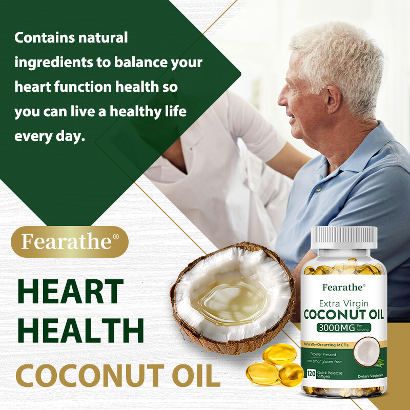 Coconut Oil Softgel Improve Digestive Heart Heart Skin Health Burn Fat 120