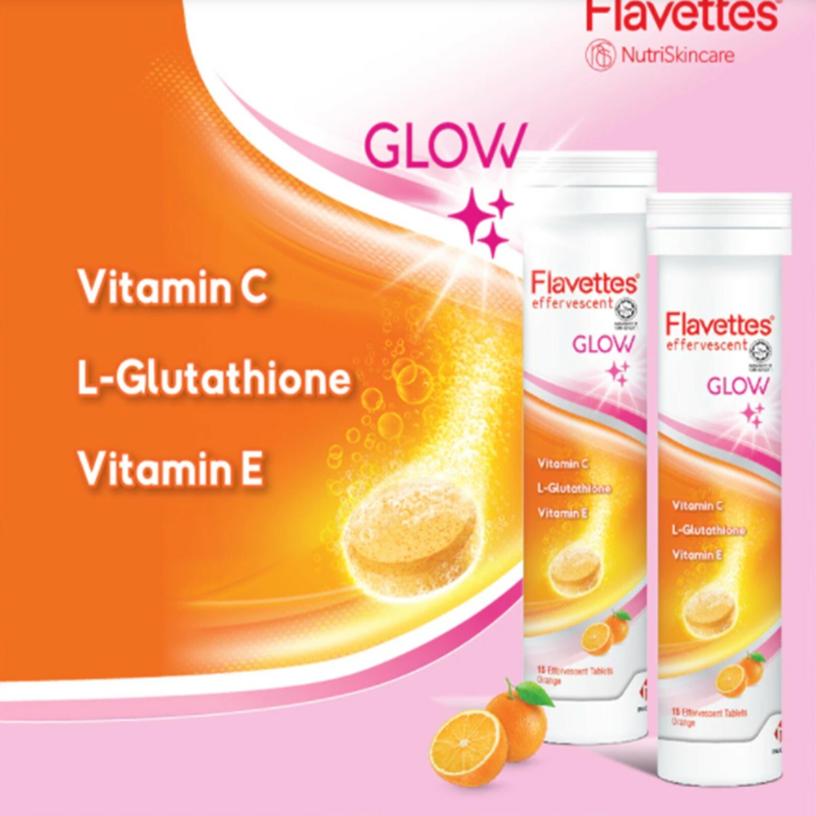 Vitamin C Flavettes Glow For Adult Immunity Orange Flavour X 2 box
