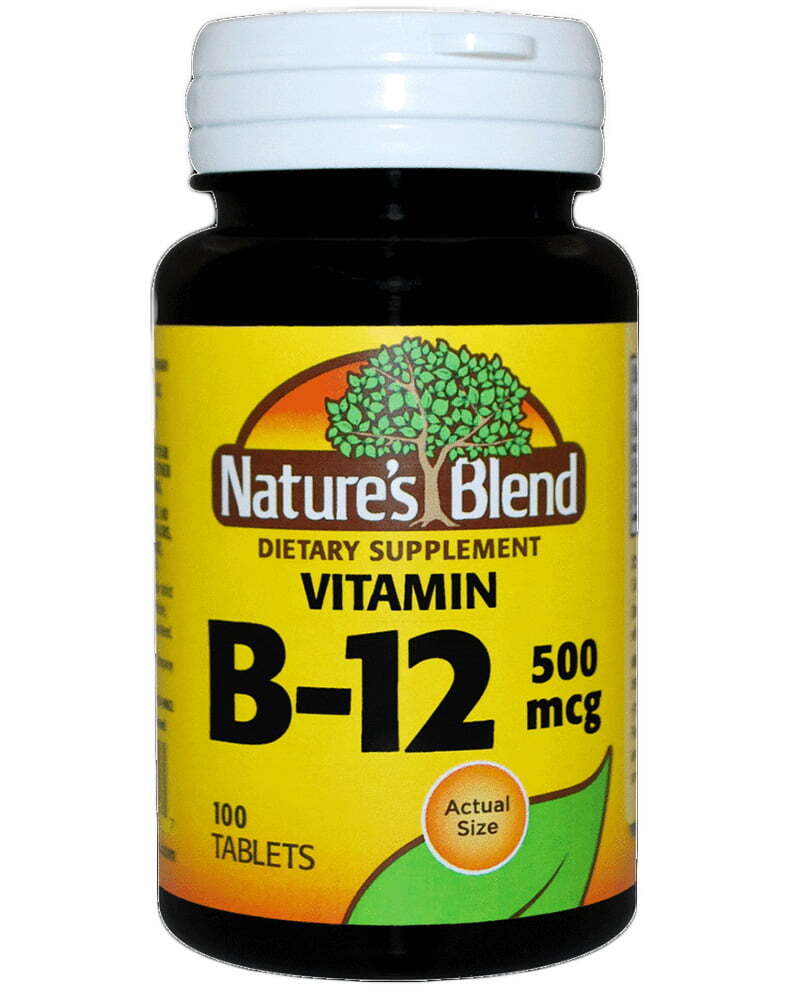 Nature’s Blend Vitamin B12 2500mcg Sublingual Dietary Supplement Tablets 100ct