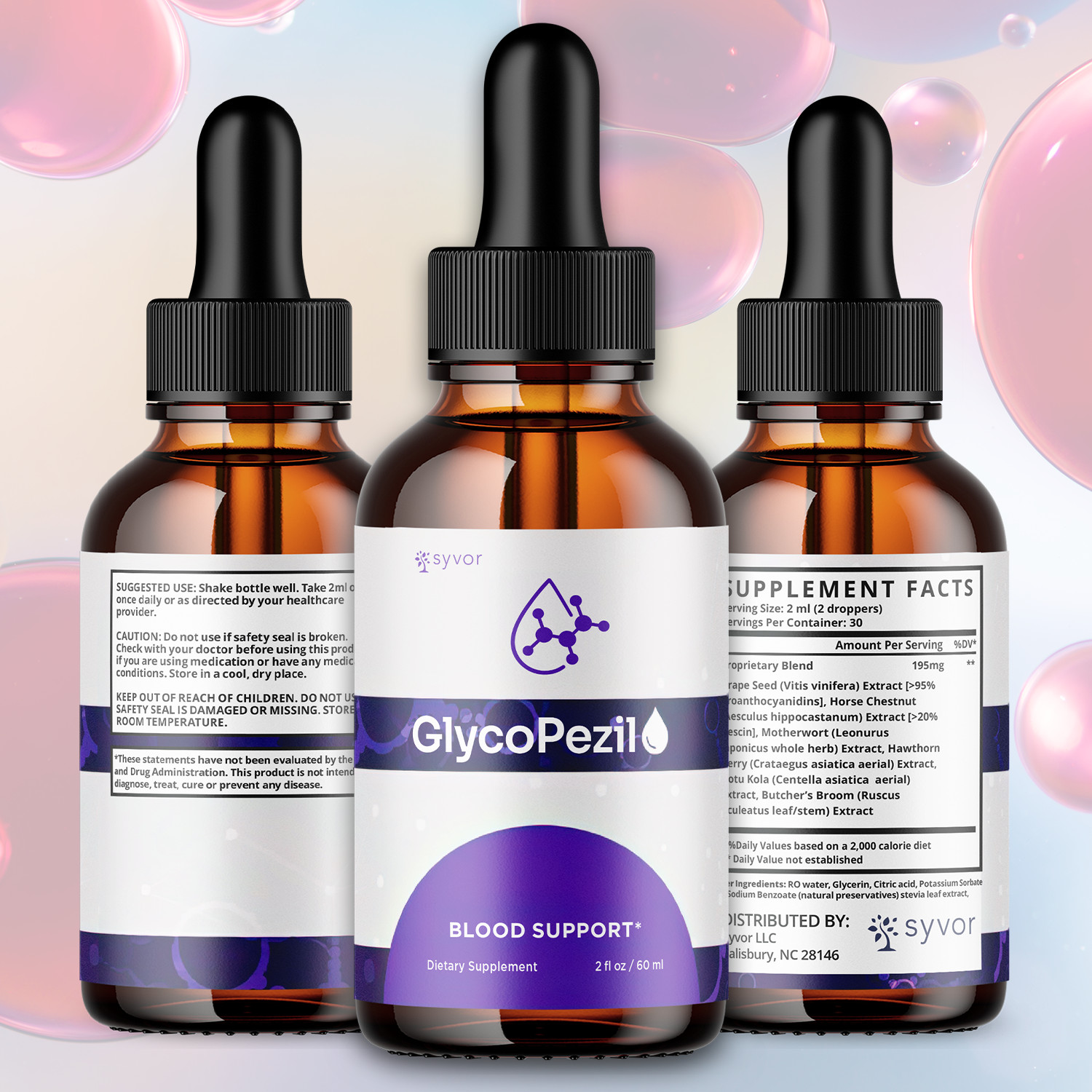 (1 Pack) Glycopezil Blood Support Drops Glyco Pezil Vitamin Supplement 30 Serves