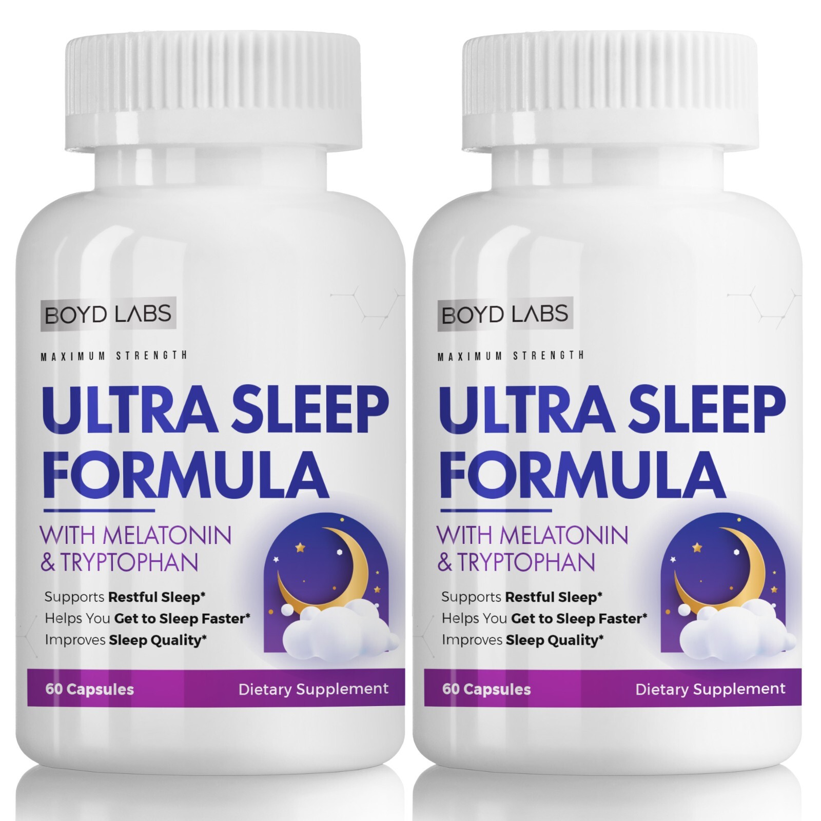 (2 Pack) Boyd Labs Ultra Sleep Formula with Melatonin and Tryptophan – 120 Caps