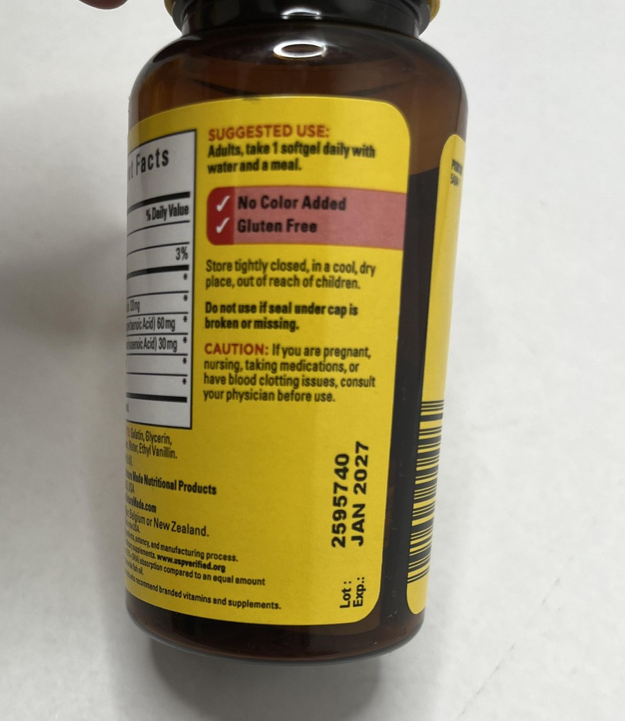 Nature Made LOT/3 Krill Oil 500mg 30 Softgels Exp 1/27 Omega-3 Heart Health