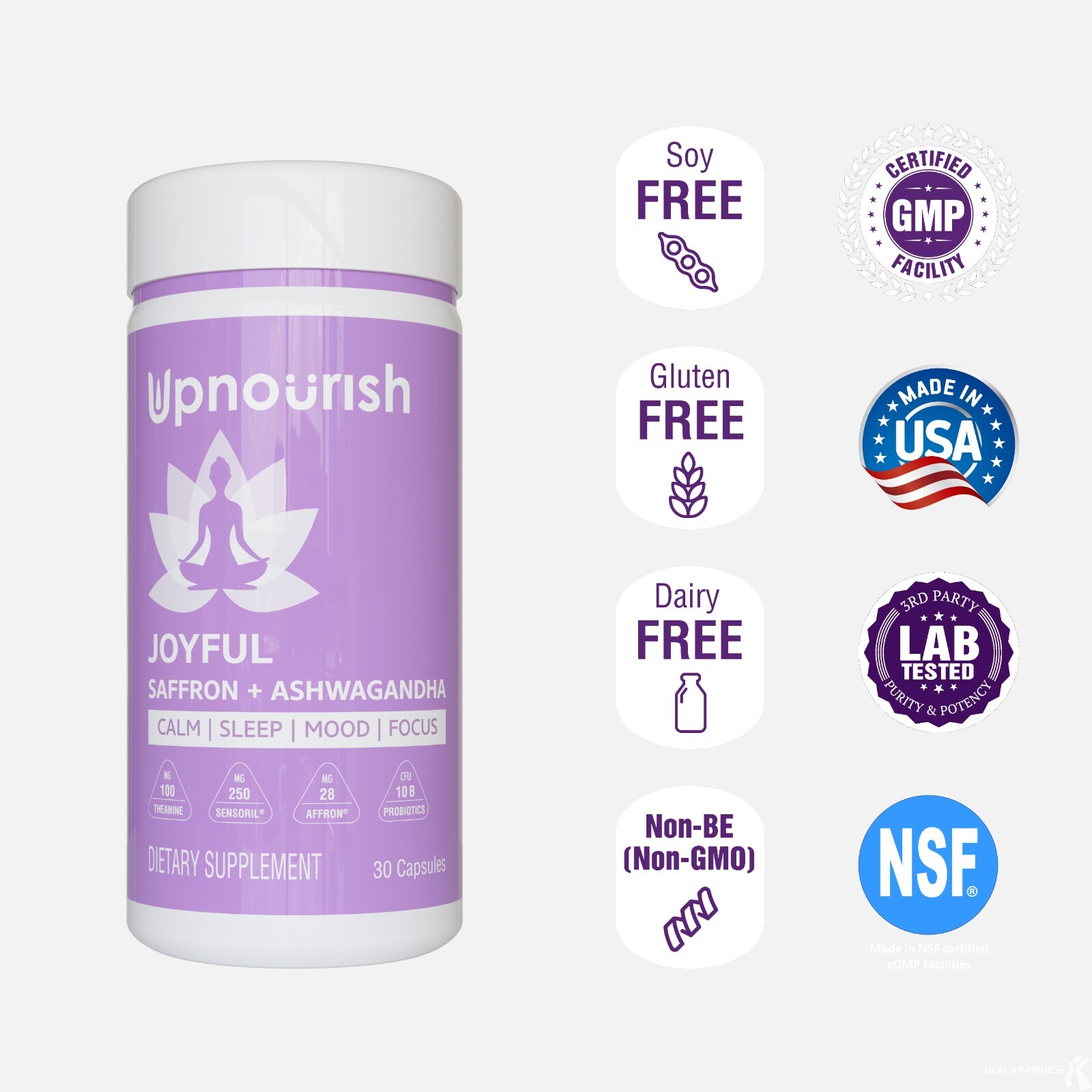 Organic Saffron Ashwagandha Supplement for Stress, Anxiety, Sleep, Mood Support