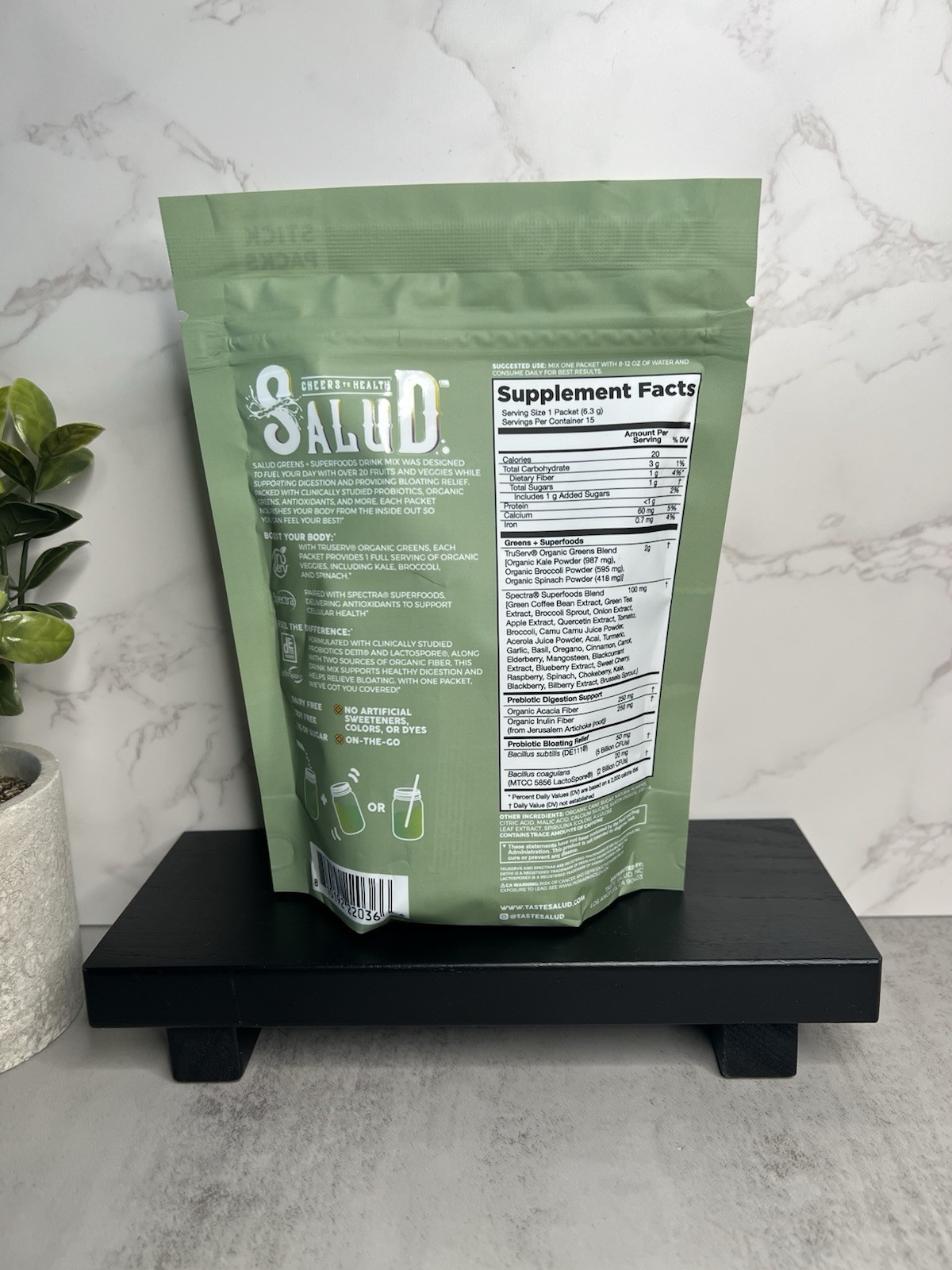 Salud Greens+Superfoods Maracuya Passion Fruit 15 Sticks Exp 11/2026