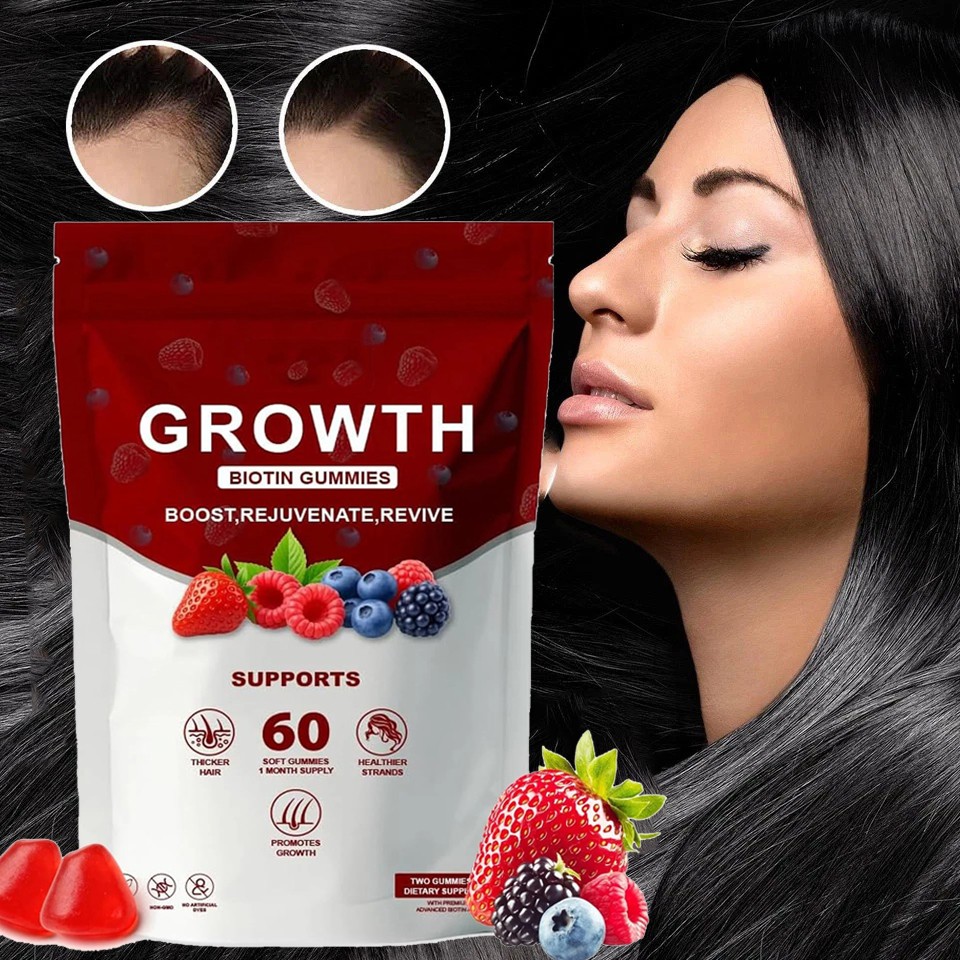 Hair Growth Gummies – Biotin Vitamins Plant Extracts, Supports Health